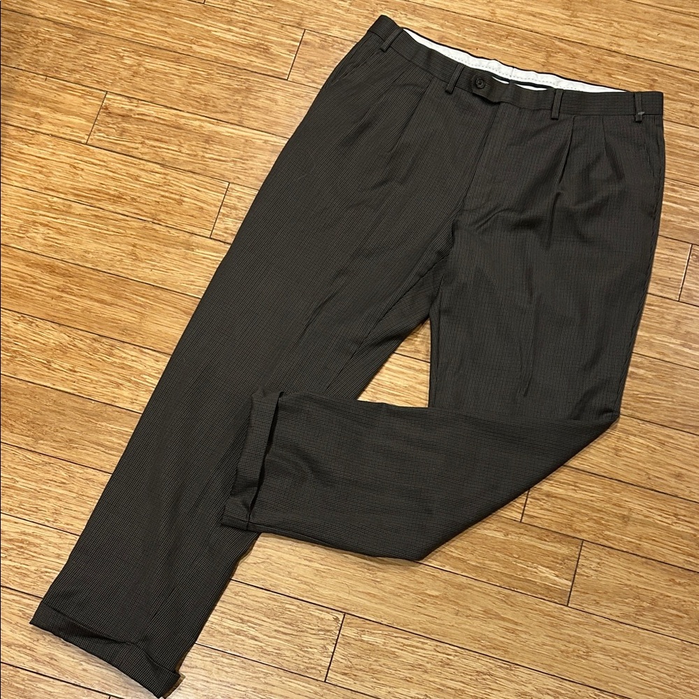 Ralph Lauren Men's Vintage Cuffed Houndstooth Wool Normcore Dress Pants 38x32